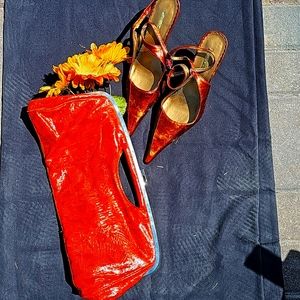 BURNT Orange High Heel with Purse